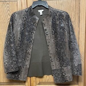 Chico's Black and Gray Snake Print Blazer